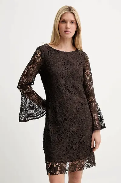 Šaty Bruuns Bazaar hnědá barva, mini, BBW4517