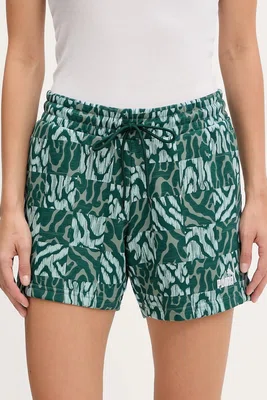 Kraťasy Puma dámské, zelená barva, medium waist, 685073