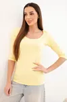Žltá blúzka s okrúhlym výstrihom