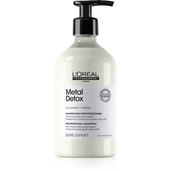 L’Oréal Professionnel Serie Expert Metal Detox hĺbkovo čistiaci šampón pre farbené a poškodené vlasy 500 ml