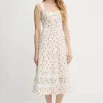 Hedvábné šaty Weekend Max Mara béžová barva, midi, 2515221023600