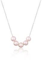 JwL Luxury Pearls Jemný stříbrný náhrdelník s růžovými říčními perlami JL0784