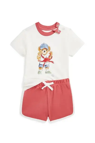 Dětská bavlněná souprava Polo Ralph Lauren bílá barva, 320965275001