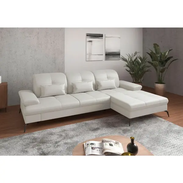 Sit & More ROHOVÁ SEDAČKA, kůže, bílá