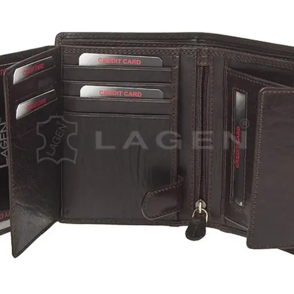 Dámská kožená peněženka Lagen HT-31/T Dark brown