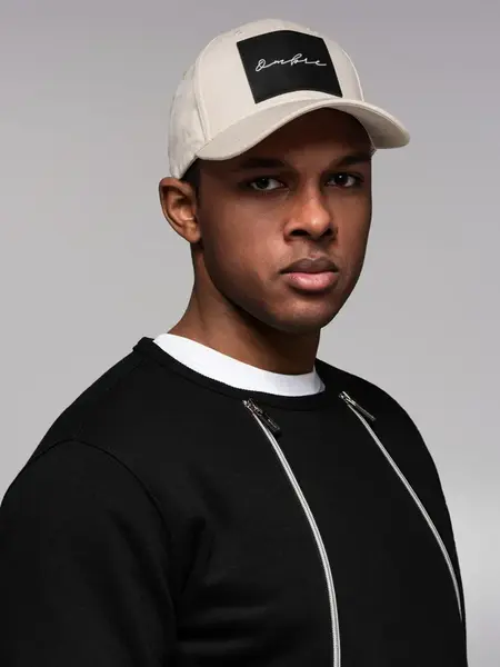 Ombre Men's baseball cap with large patch - cream