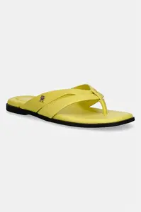 Tommy Hilfiger šľapky dámske kožené ELEVATED TOE POST LTH SANDAL