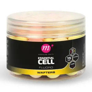 Mainline balanced boilie fluoro wafters pink yellow white 15 mm - essential cell