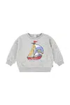 Kojenecká mikina Levi's LEVIS SAILING 3D CREW šedá barva, s potiskem, 6EM320