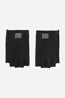 Kožené rukavice bez prstů Karl Lagerfeld dámské, černá barva, A2W33050