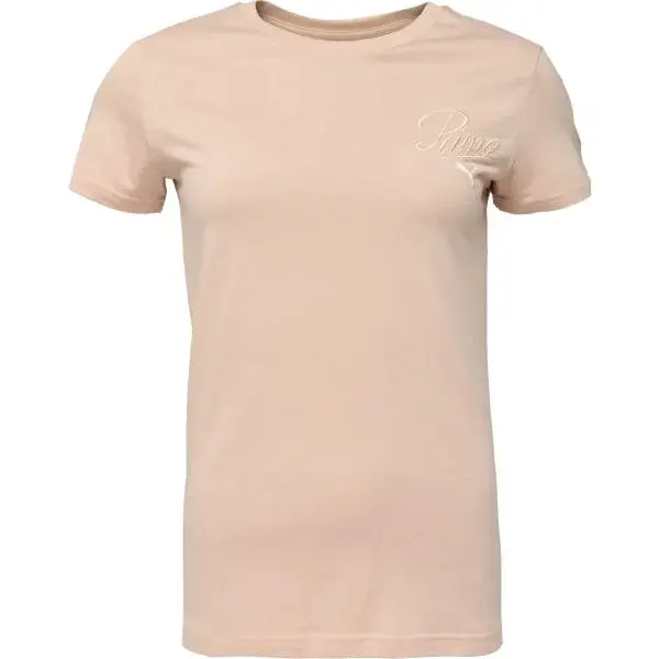 Puma ESSENTIALS SCRIPT TEE Dámské tričko, růžová, velikost