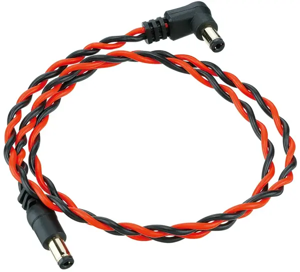 Ibanez Twisted DC Cable Black & Neon Red, Length: 24" Straight & Angle