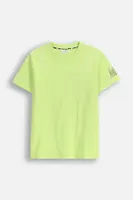 Dětské bavlněné tričko Coccodrillo zelená barva, s potiskem, COSMIC RAVE BOY JUNIOR