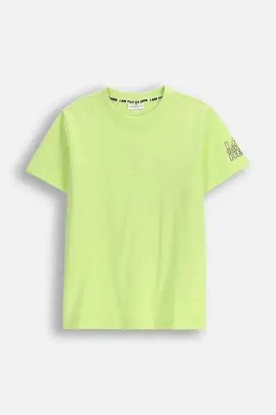 Dětské bavlněné tričko Coccodrillo zelená barva, s potiskem, COSMIC RAVE BOY JUNIOR