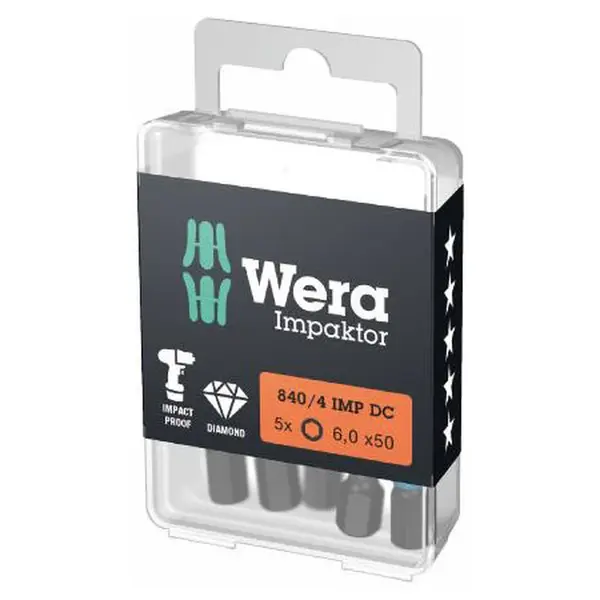 Wera 057646 Bit 1/4" inbus 6 x 50 mm 840/4 IMP DC Impaktor