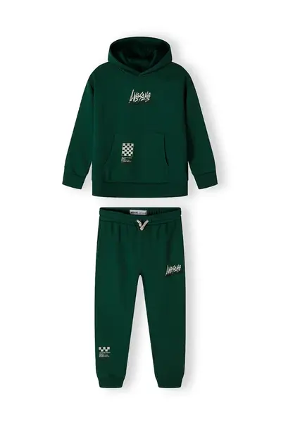 MINOTI Joggingová súprava  tmavozelená / biela