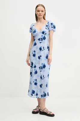 Šaty Abercrombie & Fitch modrá barva, midi, KI159-5580