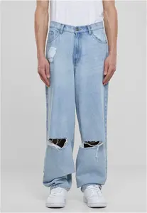 Pánské džíny Heavy Unce Knee Cut Baggy modré