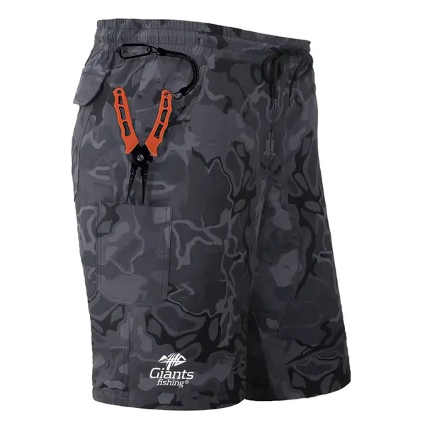 Giants fishing kraťasy shorts quick dry uv50+ camo grey - xl
