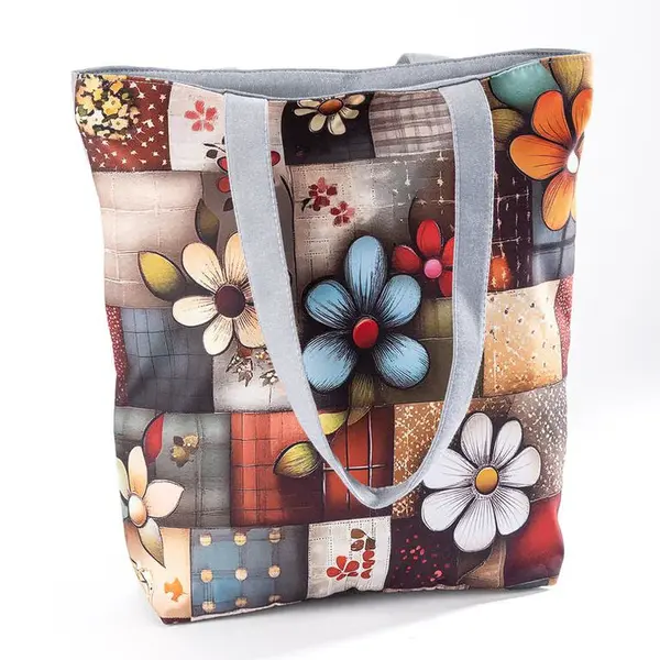 Dámská potištěná taška Patchwork květy