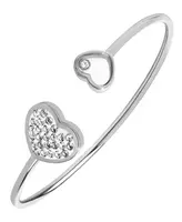 Troli Pevný ocelový náramek se srdíčky ocelová/čirá