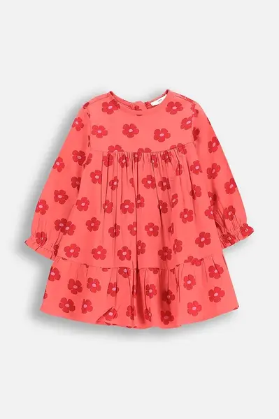 Kojenecké šaty Coccodrillo oranžová barva, mini, áčková, NOSTALGIC MEADOW GIRL NEWBORN