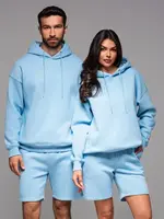 Ombre Unisex sweatshirt with hood and pockets - blue