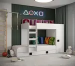 Dětský pokoj Toledo 2B Barva korpusu: Bílá, Úchytky: Černé