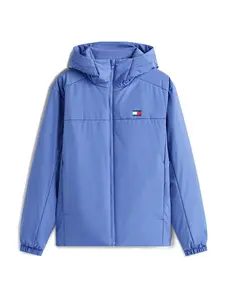 Tommy Jeans Prechodná bunda  svetlomodrá