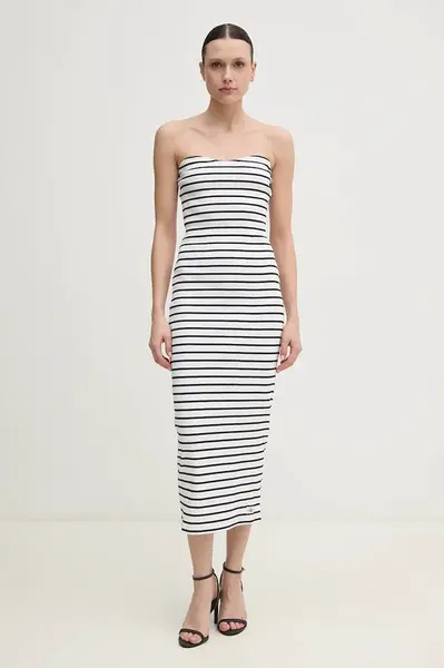 Šaty Calvin Klein Jeans bílá barva, midi, J20J225263