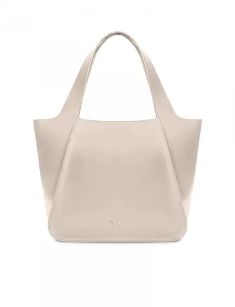 Trendy dámská koženková kabelka na rameno Calyste Middle Cream, béžová