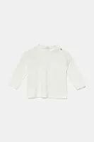 Dětské bavlněné tričko s dlouhým rukávem United Colors of Benetton bílá barva, 3X3MA105Y