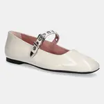 Kožené baleríny Pretty Ballerinas Camille béžová barva, 52211_A