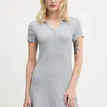 Šaty Tommy Jeans šedá barva, mini, přiléhavé, DW0DW21172