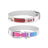 Kožený obojok Harley Quinn DC COMICS biely, Obvod krku: 44-58 cm, širka: 35 mm