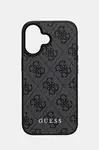 Obal na telefon Guess iPhone 16 6.1 šedá barva, GUHCP16SG4GFGR