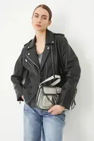 Kožená bunda Medicine černá barva, přechodná