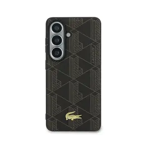 Zadní kryt Lacoste PVC Blend Monogram Gold Logo Magnetic pro Samsung Galaxy S26+, hnědá