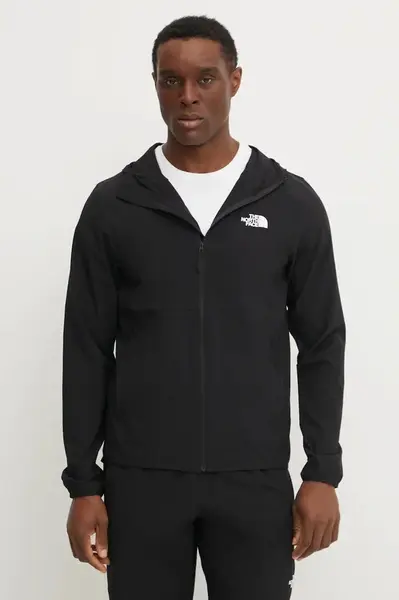 Sportovní mikina The North Face Woven černá barva, s kapucí, NF0A8CS7JK31