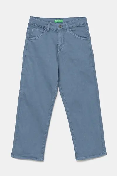 Dětské kalhoty United Colors of Benetton modrá barva, hladké, 4QNJCE03U