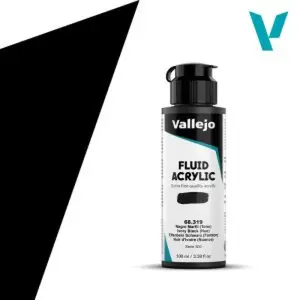 Akrylová barva Vallejo Fluid 100ml – 319 Ivory Black