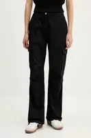 Kalhoty Tommy Jeans dámské, černá barva, široké, high waist, DW0DW20350