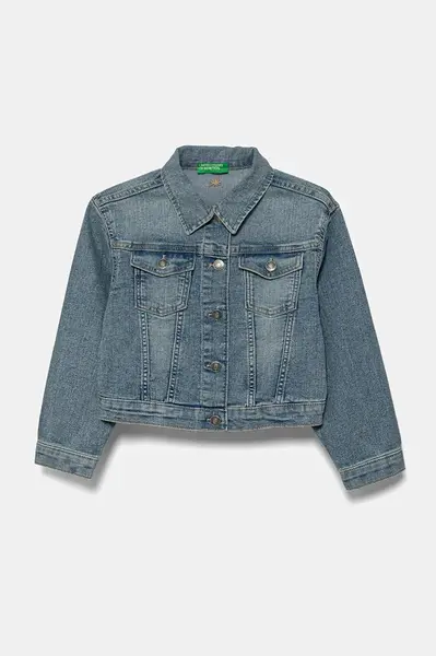 Dětská riflová bunda United Colors of Benetton modrá barva, 2PORCN061