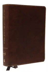 NKJV, Journal the Word Bible, Bonded Leather, Brown, Red Letter, Comfort Print - Thomas Nelson