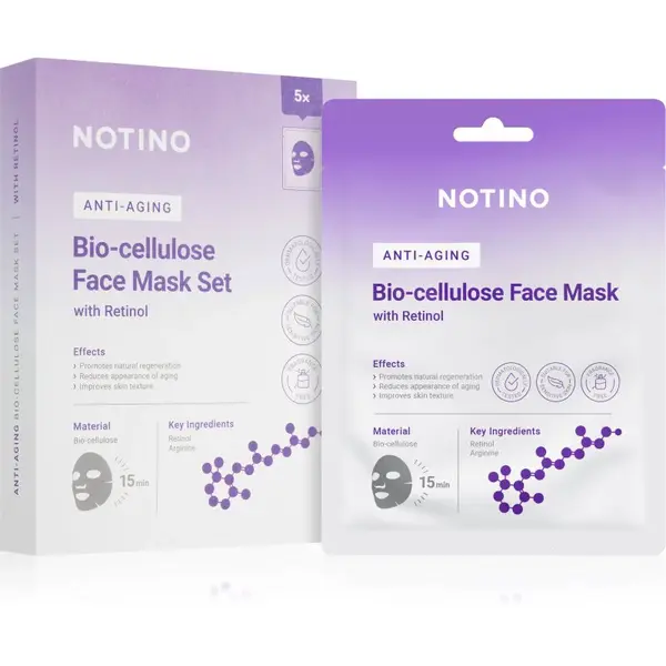 Notino Anti-Aging Bio-Cellulose Face Mask with Retinol sada plátenných masiek proti vráskam