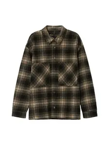 Bershka Prechodná bunda  hnedá / čierna