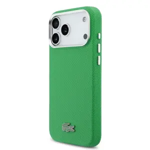 Lacoste PVC Iconic Petit Pique Metal Logo MagSafe Zadní Kryt pro iPhone 17 Pro Max Green