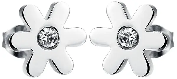 Troli Drobné kytičkové náušnice s krystalem