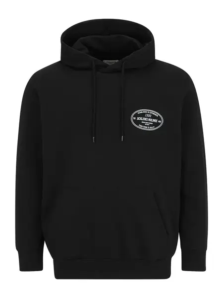 Jack & Jones Plus Mikina 'JORYork'  striebornosivá / čierna