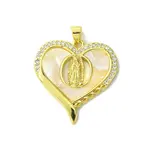 Golden Brass Micro Pave Cubic Zirconia Pendants